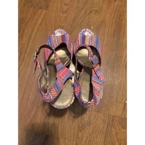 Vaneli Women's Multi‎ Color Ankle Strap Heels Size 10